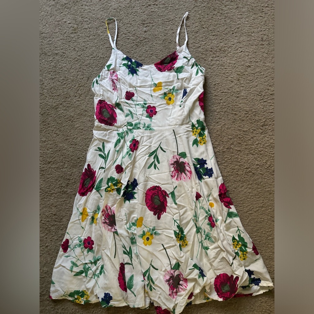 White floral old navy sun dress size medium